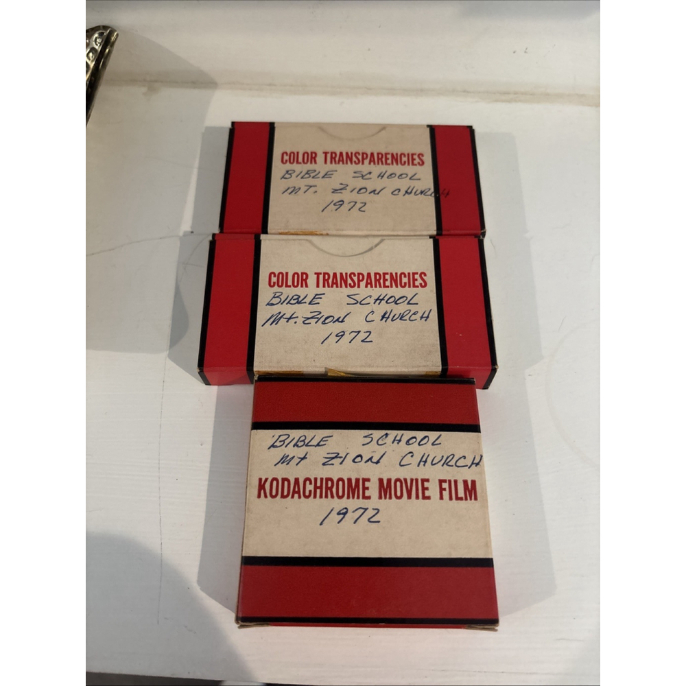 Set Of 3 Boxes Vintage Kodak Slides Bible School 1972 Color Transparencies